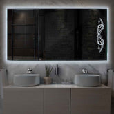 Specchio LED Rettangolare | Controllo tramite interruttore a muro | Luce bianca fredda - Reyze Serie Good Vibes Modello 6